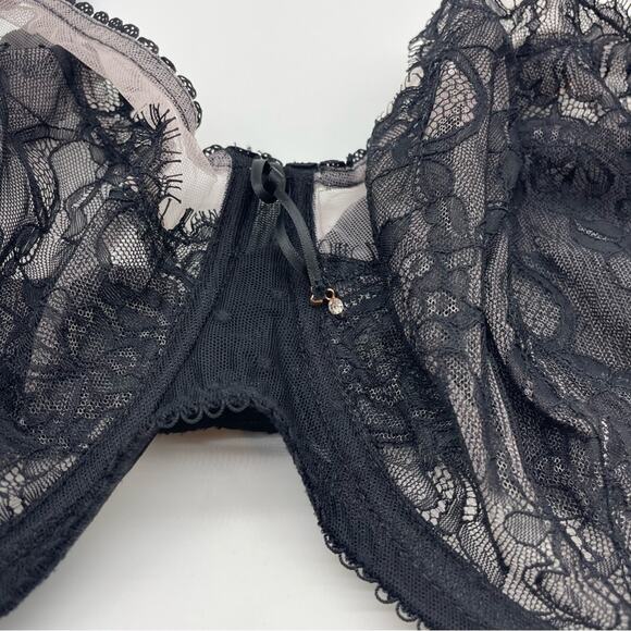 Smart & Sexy Unlined Sheer Black Lace Bra - Picture 3 of 10